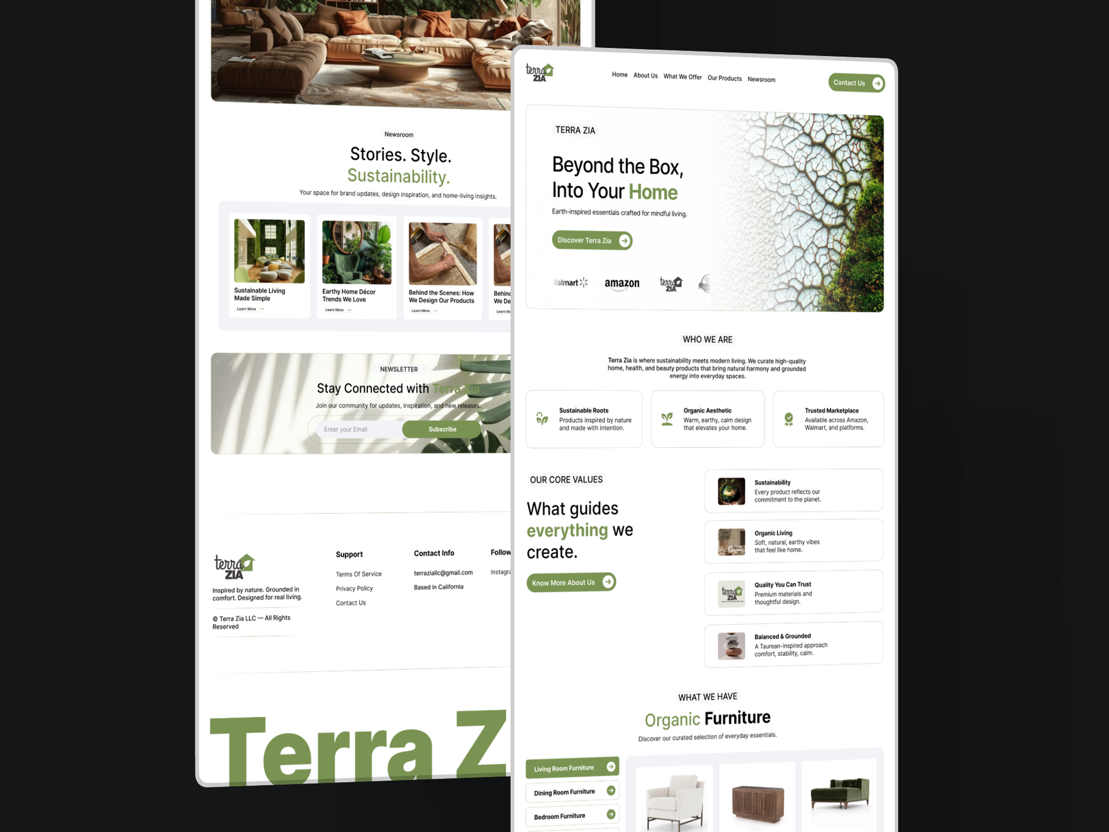 Terra Zia e-commerce website design