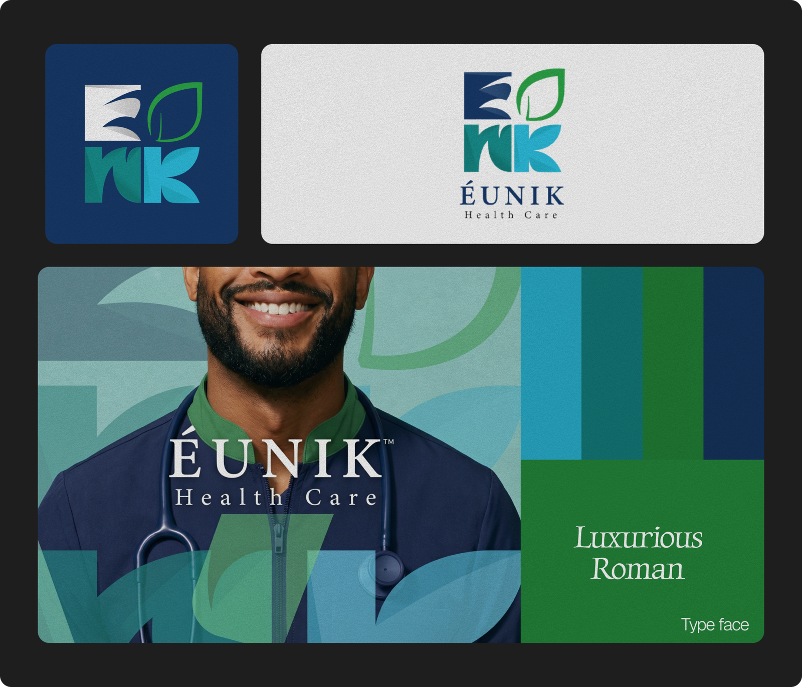 Eunick Healthcare brand identity project by Anine® Agency