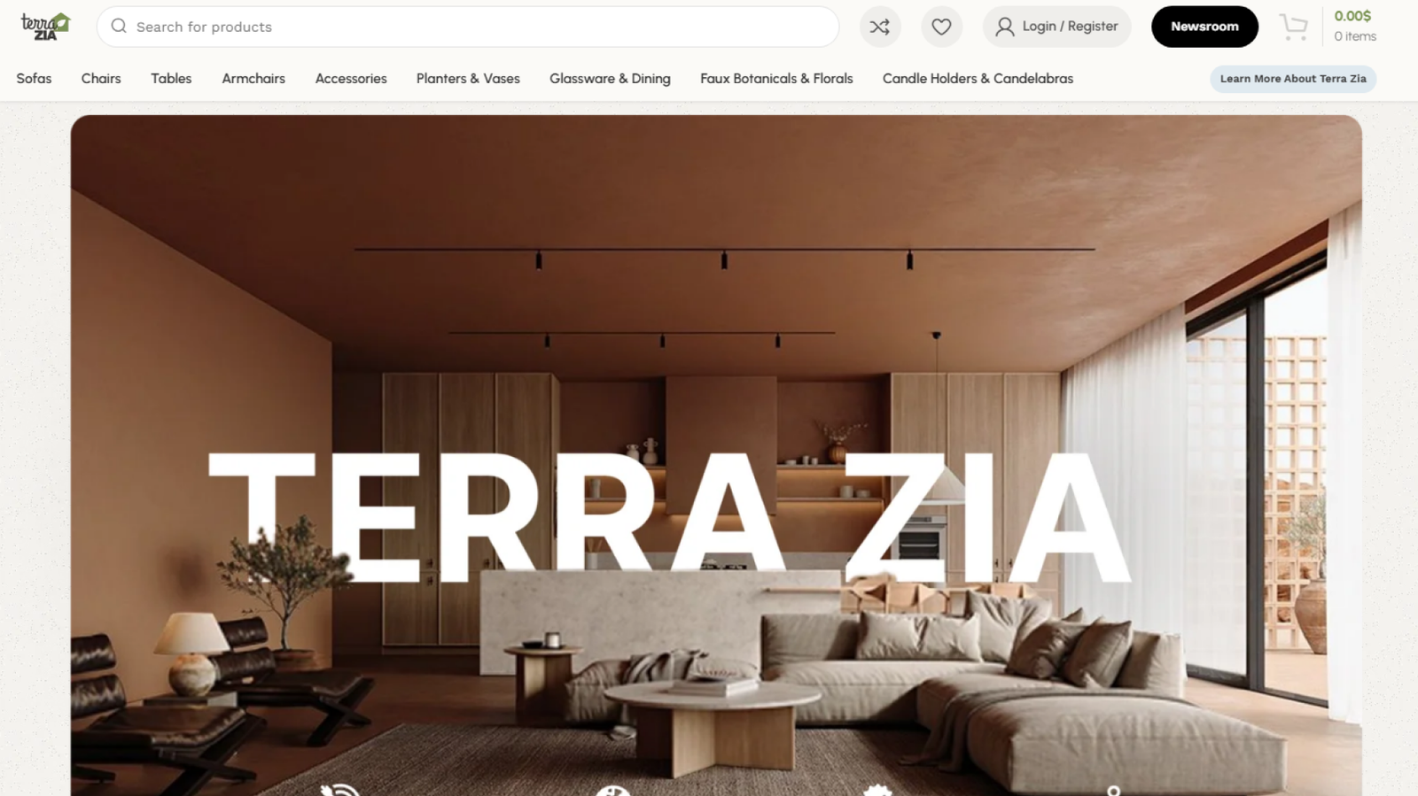 Terra Zia website homepage banner designed by Anine® Agency