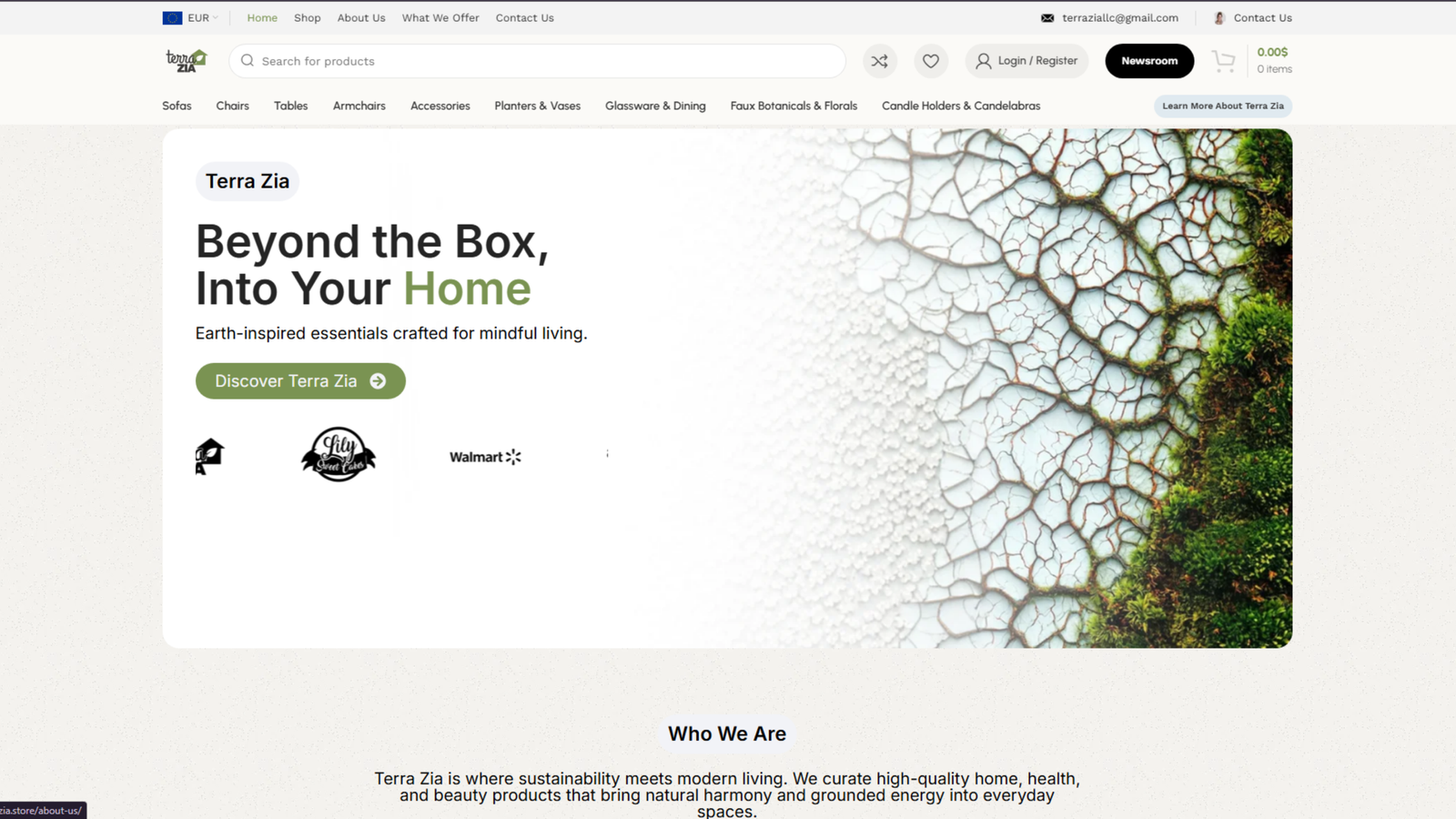 Terra Zia website hero section designed by Anine® Agency