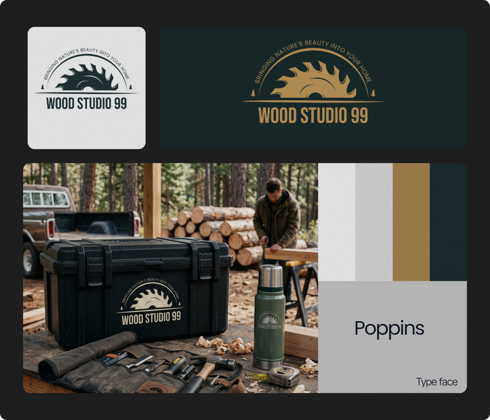 Wood Studio 99, brand identity project by Anine® Agency